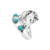 Horse Turquoise Brass Ring Over Rhodium Plated