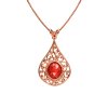 Sunstone Copper Pendant With Chain 18+2 Inch Necklace