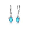 Blue Paraiba Opal Rhodium Over Brass Earrings