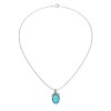 Blue Paraiba Opal Rhodium Over Brass Pendant With Chain 18+2 Inch