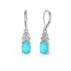 Blue Paraiba Opal Brass Earrings Over Rhodium