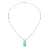 Blue Paraiba Opal Rhodium Over Brass Pendant With Chain 18+2 Inch