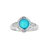 Blue Paraiba Opal Rhodium Over Brass Ring