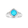 Blue Paraiba Opal Rhodium Over Brass Ring