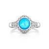 Blue Paraiba Opal Rhodium Over Brass Ring