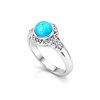 Blue Paraiba Opal Rhodium Over Brass Ring