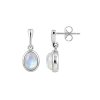 Rainbow Moonstone Sterling Silver Earrings