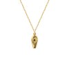 Black Spinel Coffin 18K Yellow Gold-Plated Sterling Silver Pendant Necklace
