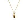 Black Onyx Spider 18K Yellow Gold Over Sterling Silver Pendant Necklace