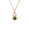 Black Onyx Spider 18K Yellow Gold Over Sterling Silver Pendant Necklace