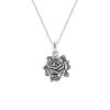 Sterling Silver Rose Pendant Necklace