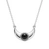 Black Onyxe Sterling Silver Moon Neckalce
