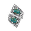 Sterling Silver Turquoise Bypass Ring