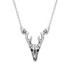 Sterling Silver Roe Deer Skull Necklace