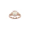 Rose Quartz & White Zircon Rose Gold Over Sterling Silver Ring