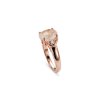 Rose Quartz & White Zircon Rose Gold Over Sterling Silver Ring