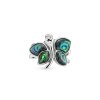 Abalone & White Topaz Sterling Silver Dragonfly Ring