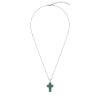 Malachite Sterling Silver Cross Pendant With Chain 18+2 Inches
