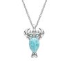 Larimar Sterling Silver Lobster Pendant With Chain 18+2 Inches