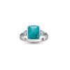 Turquoise & Sky Blue Topaz  Sterling Silver Ring