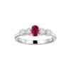 Ruby & White Zircon Sterling Silver Ring