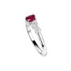 Ruby & White Zircon Sterling Silver Ring