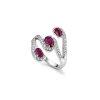 Ruby & White Zircon Sterling Silver Ring