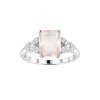 Rose Quartz & White Zircon Sterling Silver Ring