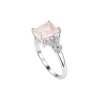 Rose Quartz & White Zircon Sterling Silver Ring