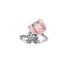 Peru Pink Opal Sterling Silver Lotus Ring