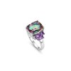 Mystic Quartz & Amethyst Sterling Silver Ring