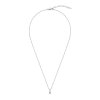Aquamarine  & White Zircon Sterling Silver Necklace 18+2 Inches