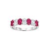 Ruby & White Topaz Sterling Silver Ring