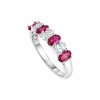 Ruby & White Topaz Sterling Silver Ring
