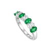 Emerald & White Topaz Sterling Silver Ring