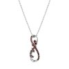 Garnet  Sterling Silver Infinity Pendant With Chain 18+2 Inches