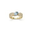 Sky Blue Topz & White Zircon 18k Yellow Gold Over Sterling Silver Ring