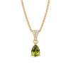 Sky Blue Topz & White Zircon 18k Yellow Gold Over Sterling Silver Pendant With Chain 18+2 Inches