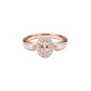 Morganite With White Zircon & Mother-Of-Pearl Rose Gold Over Sterling Silver Ring