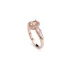 Morganite With White Zircon & Mother-Of-Pearl Rose Gold Over Sterling Silver Ring