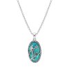 Turquoise Sterling Silver Hummingbird Pendant With Chain 18+2 Inches