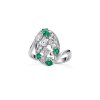 Emerald & White Topaz Sterling Silver Ring