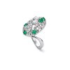 Emerald & White Topaz Sterling Silver Ring