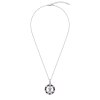 Red & Blue with White Lab Created Sapphire Sterling Silver America’s Liberty Bell Pendant With Chain 18+2 Inches