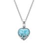 Larimar Sterling Silver Heart Pendant With Chain 18+2 Inches