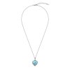 Larimar Sterling Silver Heart Pendant With Chain 18+2 Inches