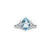 Sky Blue Topaz & White Zircon Sterling Silver Ring
