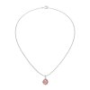 Mosaic Pink Opal Sterling Silver Pendant With Chain 18+2 Inches
