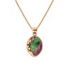 Ruby Zoisite Copper Pendant With Chain 18+2 Inches
