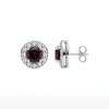 Sterling Silver Classic Halo Stud Earrings